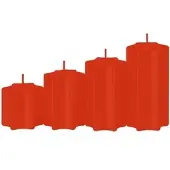 Kopschitz Kerzen 4er Set Sternkerzen abgestuft Paprika Hellrot Ø 60 mm