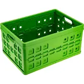 Sunware Square Klappbox, Inhalt 46 Liter, mit Durchfassgriff, natur-grün