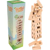 Huismerk Outdoor Games 60-delige stapeltoren evenwichtsspel van hout 51 cm