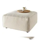 KAWOLA Hocker RANI Polsterhocker Cord cremeweiß