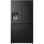 Hisense Hi7 Freistehend Flügeltürkühlschrank, Schwarz, 584 l, Freistehend, Amerikanische Tür, Schwarz, Berührung, LED, An Tür
