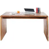 Riess Bürotisch CUBUS 120cm braun massives Sheeshamholz stone finish Schreibtisch