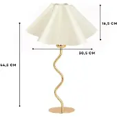 Opviq , Hochwertige Tischlampe, Metallkörper, Ecru, Ø30,5 h:16,5 cm, Höhe: 44,5 cm, 150 cm Kabel mit Schalter, E27 Fassung, Max 40 W, IP20, Ideal für modernes Wohnen.