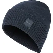 Hugo Boss Beanie "Akaio R Hat" Ton in Ton Logo-Badge, unisex