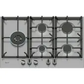NEFF T27CIS8N0, Schwarz, Edelstahl, Integriert, 75 cm, Gaskochfeld, Edelstahl, 5 Zone(n)
