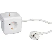NABO Steckdosenleiste Sw 4020, 1,4 m Kabel, 2x USB-A, 3.680 W, mit Sicherheitsklappen und Wandhalterung