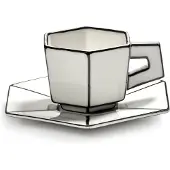 Serax Espressotasse Carte Blanche + Untertasse White/Black 90 ml