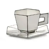 Serax Cappuccinotasse Carte Blanche + Untertasse White/Black 220 ml