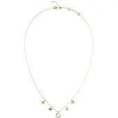 GUESS JUBN06032JWYGMCT/U Damen-Kette Flower Charms Bunt/Goldfarben