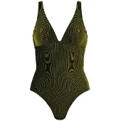 Naturana Badmode Badeanzüge Dames | Grösse: 42 | Farbe: Schwarz/Gelb