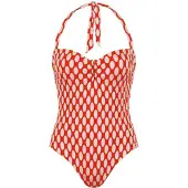 Naturana Badmode Badeanzüge Dames | Grösse: 38 | Farbe: Rot/Weiß