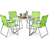Mojawo 5-teiliges Campingmöbel Set Alu L80xB60xH68cm Limegrün