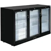 Polar Trasbarra Vitrine, 3 Flügeltüren, Blech/Aluminium/Glas, 85 x 135 x 52 cm, 280W, luftgekühlt, 320L, schwarz, GL014