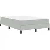 vidaXL Boxspringbett mit Matratze Hellgrau 120 x 200 cm Stoff