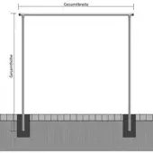 SCHAKE Wäschetrockengerüst Ø48mm, Querstange 4,00m, ohne Haken