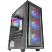 Mars Gaming MC-AIR, Midi Tower, PC, Schwarz, ATX, micro ATX, Mini-ITX, Netz, SGCC, Gehärtetes Glas, Gaming