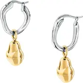 Trussardi Round bicolor earrings 2 in 1 made of steel T-Design TJAXA14