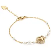 GUESS JUBB06009JWYGS Damen-Armband Herz Perlen Goldfarben