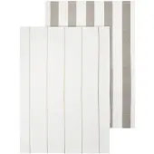 Blomus Geschirrtuch Taulo Streifen White / Mourning Dove 50 x 70 cm (2er Set)