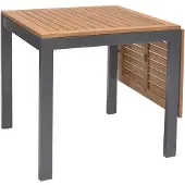 Ambia Garden Gartentisch, Natur, Dunkelgrau, Holz, Metall, Eukalyptusholz, Hartholz, rechteckig, eckig, 70x75x75-126 cm, Fsc, ausziehbar, Gartenmöbel, Gartentische, Gartentische ausziehbar