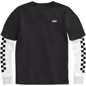 Vans Boys Long Check Twofer T-shirt Black Größe: L | Hemden Outlet | kids | Schwarz