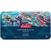 Derwent Inktense-Blöcke, 72er-Dose, 72er-Set, 8-mm-Blöcke, weiche Textur, wasserlöslich, ideal für Aquarellzeichnungen, Malen, Basteln und Malen