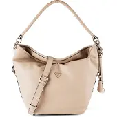 GUESS Beige Damenhandtasche mit verstellbarem Riemen und Schlüsselanhänger