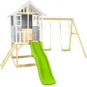 Zwerkules Valli 3 Kinder Stelzenhaus mit Rutsche und Schaukel Holz