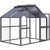 KGT Gewächshaus "Novum II" anthrazit-grau 5,7 m² 4 mm ESG, 10 mm HKP
