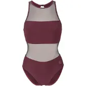 Arena - Women's Mesh Panels Swimsuit Vent Back - Badeanzug Gr 44 rot