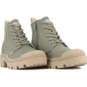 Palladium Schnürstiefelette "PALLABASE TWILL" Schnürstiefel, Schnürboots aus Canvas mit Reißverschluss