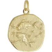 Trendor 21300-03 Anhänger Sternzeichen Fische 925 Silber Vergoldet Ø 20 mm