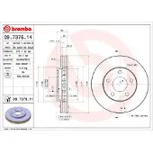 Brembo Bremsscheibe [Hersteller-Nr. 09.7376.11] für Pontiac, Oldsmobile, Opel, Vauxhall, Buick, Chevrolet