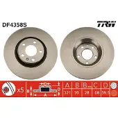 TRW Bremsscheibe DF4358S vorne, belüftet, hochkarbonisiert, 1 Stück