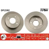 TRW Bremsscheibe DF2592 hinten, voll, 1 Stück