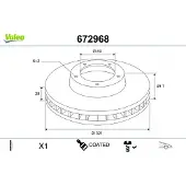 Valeo Bremsscheibe [Hersteller-Nr. 672968] für Kia, Hyundai
