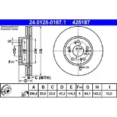 Ate Bremsscheibe 24012501871 belüftet 280mm 25mm für HONDA