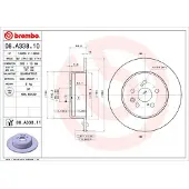 Brembo Bremsscheibe 08.A338.11, hinten, voll, 1 Stück