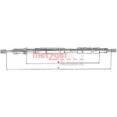 METZGER Handbremsseil Seilzug Feststellbremse passend für PEUGEOT 306 Schrägheck (7A, 7C, N3, N5) Hinten Rechts 10.6026