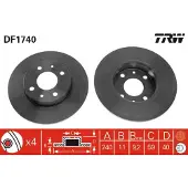 TRW Bremsscheibe DF1740 vorne, voll, 1 Stück