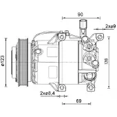MAHLE ORIGINAL ACP 1459 000P 5VS12ic Klimaanlage Klimakompressor PAG 46 YF R1234yf R134a für HYUNDAI i20 (PB, PBT)