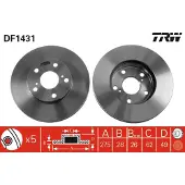 TRW Bremsscheibe DF1431 vorne, belüftet, 1 Stück