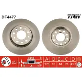 TRW Bremsscheibe DF4477 hinten, voll, 1 Stück
