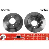 TRW Bremsscheibe DF4286 hinten, voll, 1 Stück