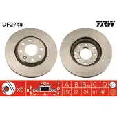 TRW Bremsscheibe DF2748 vorne, belüftet, 1 Stück