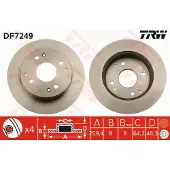 TRW Bremsscheibe DF7249 hinten, voll, 1 Stück