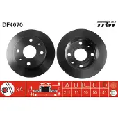 TRW Bremsscheibe DF4070 vorne, voll, 1 Stück