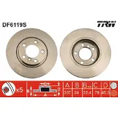 TRW 1x Bremsscheibe [Hersteller-Nr. DF6119S] für Mini