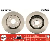 TRW Bremsscheibe DF7371S vorne, belüftet, 1 Stück