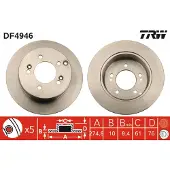 TRW Bremsscheibe DF4946 hinten, voll, 1 Stück